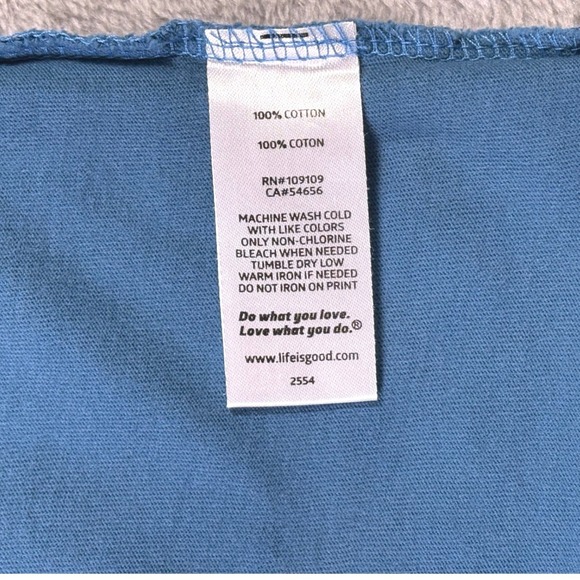 Life Is Good Womens Blue Good Day Sunshine Crusher Tee Graphic T-Shirt Large - Picture 9 of 11